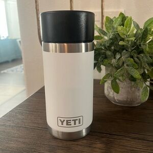 NEW Yeti White & Black Insulated Travel Tumbler with Logo